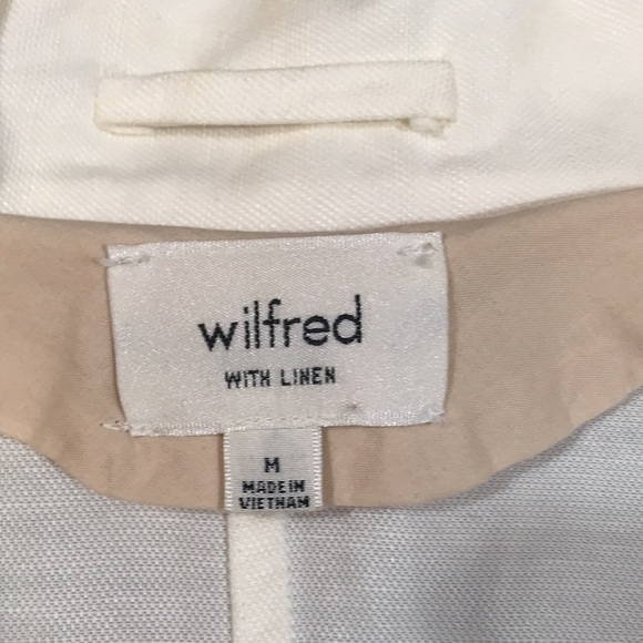 Aritzia Wilfred Cream Open Front Linen Blend Loose Fit Blazer size M - Picture 7 of 9